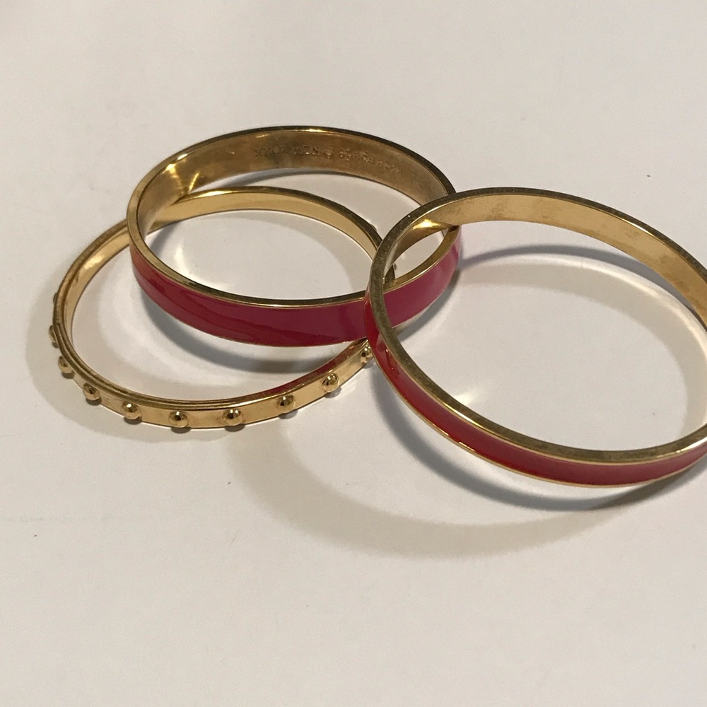 Preowned vintage Kate Spade enamel bangle bracelets - 3 pcs